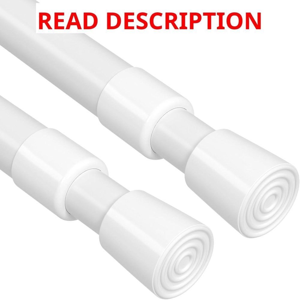 MEXAU 2 Pack White Tension Curtain Rods 17-41"