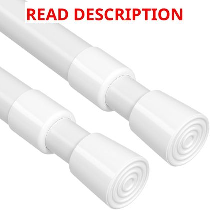 MEXAU 2 Pack White Tension Curtain Rods 17-41"