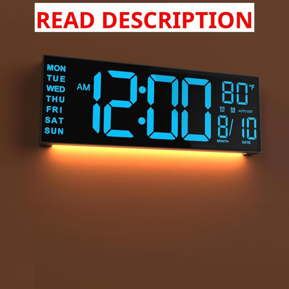 JALL 13" Large Digital Wall Mount Clock