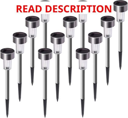 Solar Lights Outdoor 12-Pack Stainless Steel