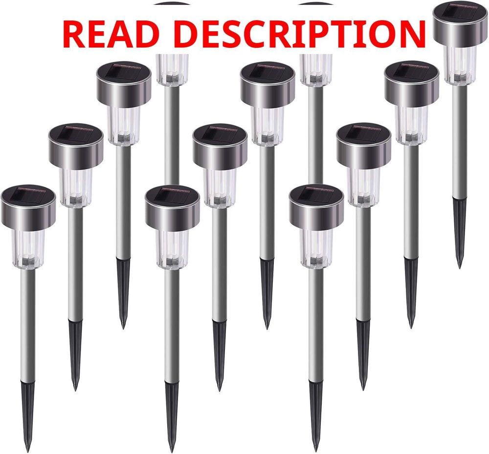 Solar Lights Outdoor 12-Pack Stainless Steel