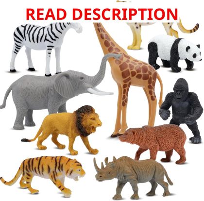 Safari Animal Figurines Set   10 Zoo Animals