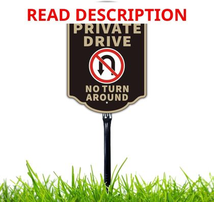 Large Private Drive Sign 14x10 with Stake