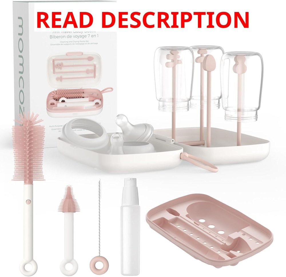 Momcozy 7-in-1 Baby Bottle Cleaner Kit Pink