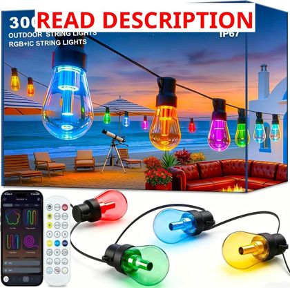 RGB+IC Outdoor String Lights Dimmable LEDs