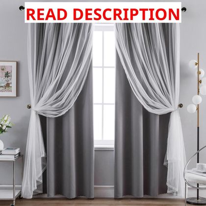 Anytime Blackout Curtains 52x63 Grey