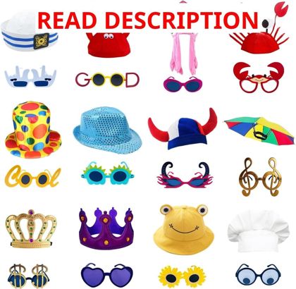 Funny Hats & Glasses for Photo Booth Props