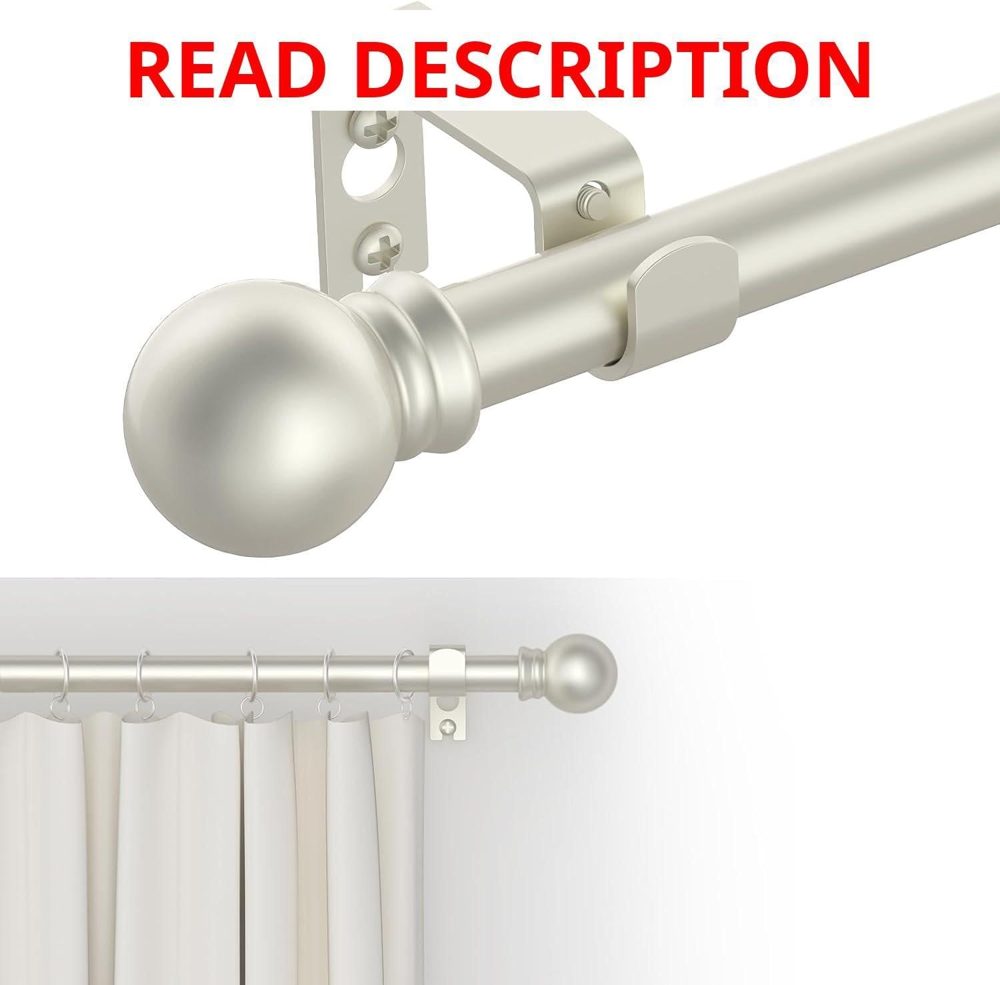 GXOACKJ Curtain Rods 32-48 in 5/8" Nickel Set