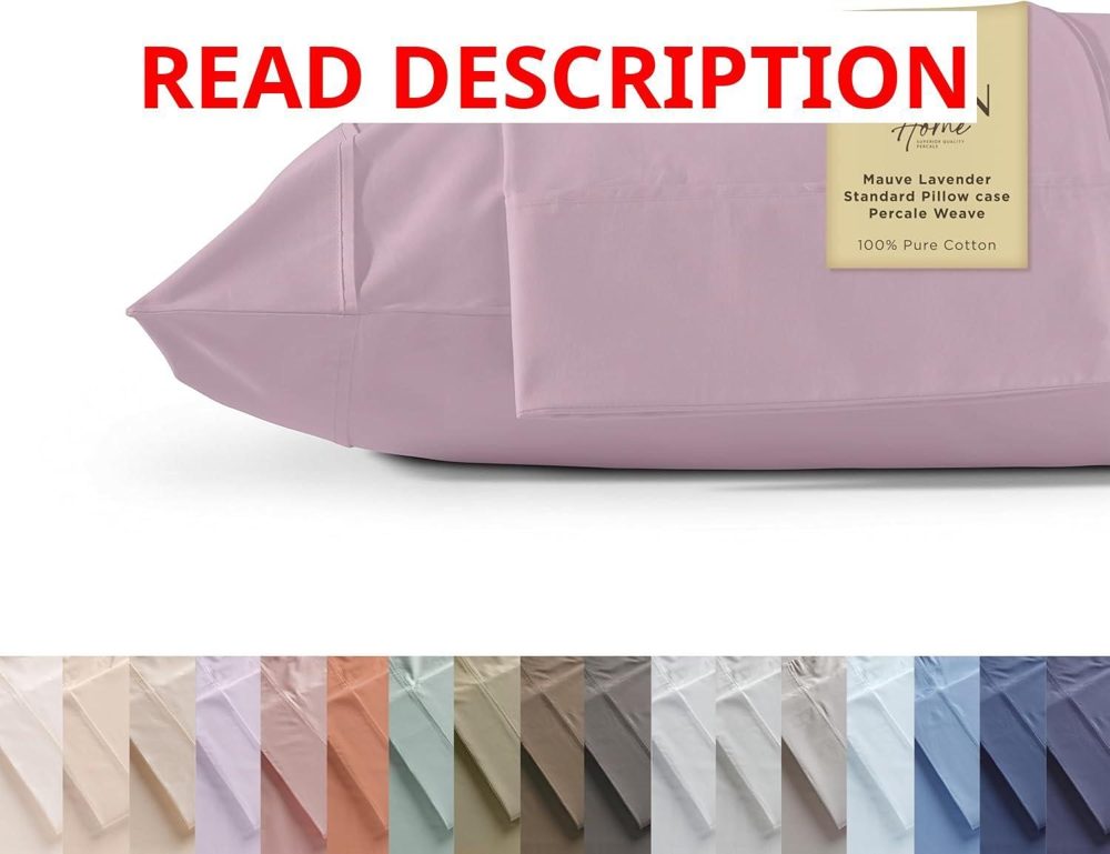 Linen Home Queen Pillowcases Set 100% Cotton