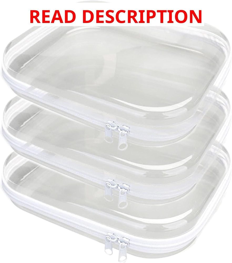 Clear Zipper Case Double Zippers (3PCS-M)