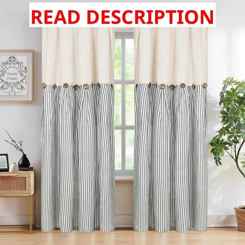 ASPMIZ Farmhouse Curtains 2 Panels 52x84