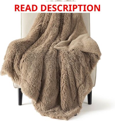 Bedsure Faux Fur Fleece Sherpa Blanket 50"x60"
