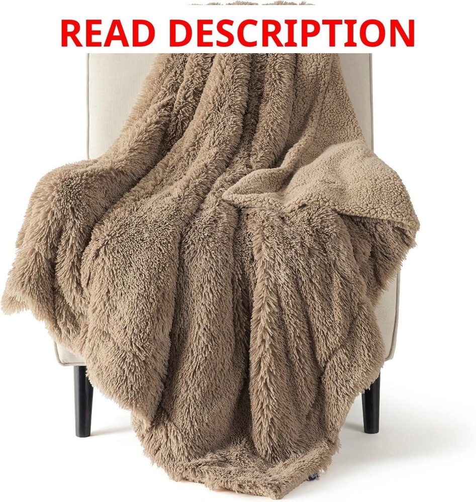 Bedsure Faux Fur Fleece Sherpa Blanket 50"x60"