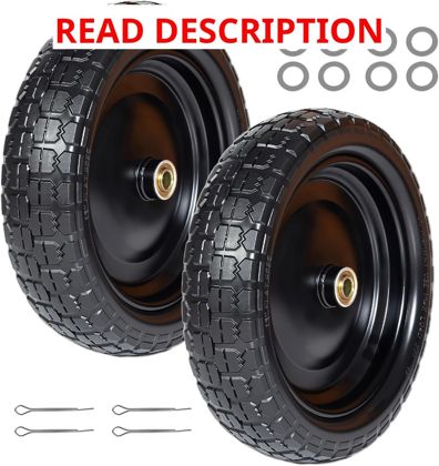 2 Pack 13" Solid Rubber Tire Wheels