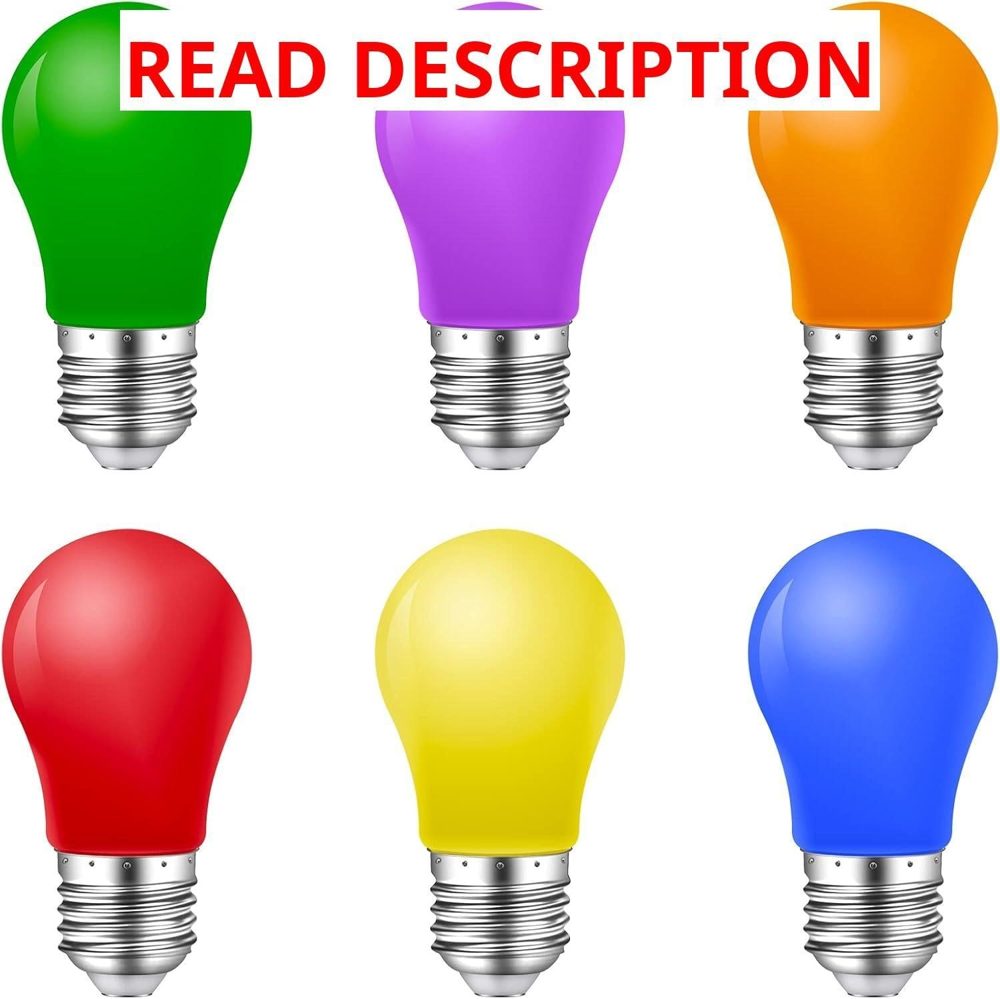 1W Colored LED Bulb E26/E27 Multicolor 6 Pack