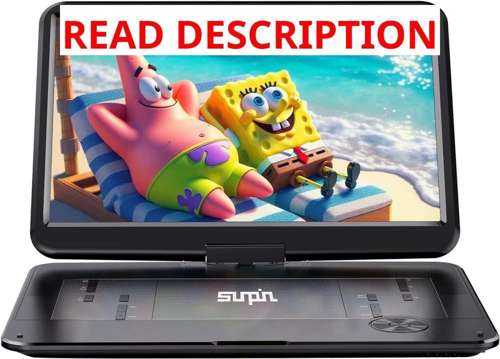 SUNPIN 15.6" Portable DVD Player 5h Battery