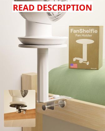 FanShelfie Adjustable Fan Holder White