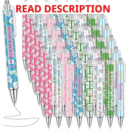 Pasimy 48 Pcs Mahjong Pens Bulk Ballpoint Pens