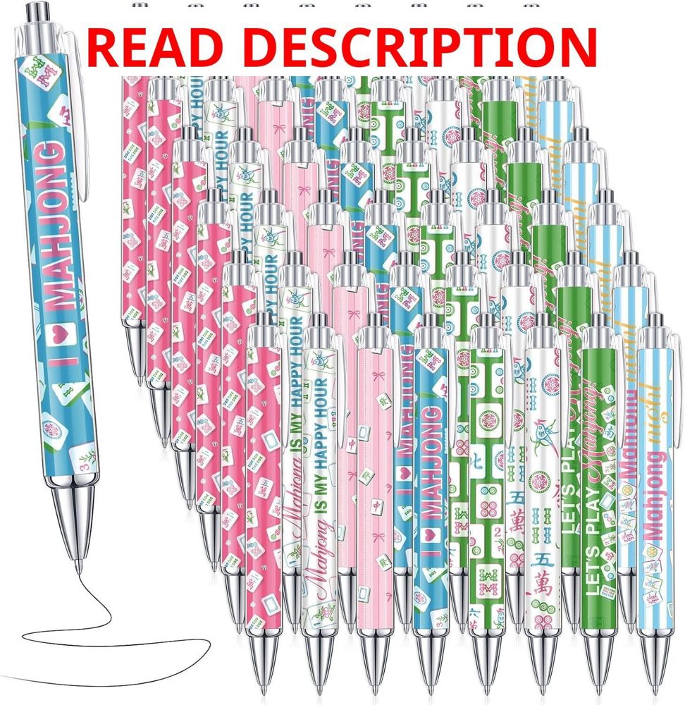 Pasimy 48 Pcs Mahjong Pens Bulk Ballpoint Pens