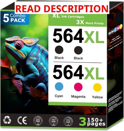 HP 564XL Ink Cartridges 5-Pack: CMYKB