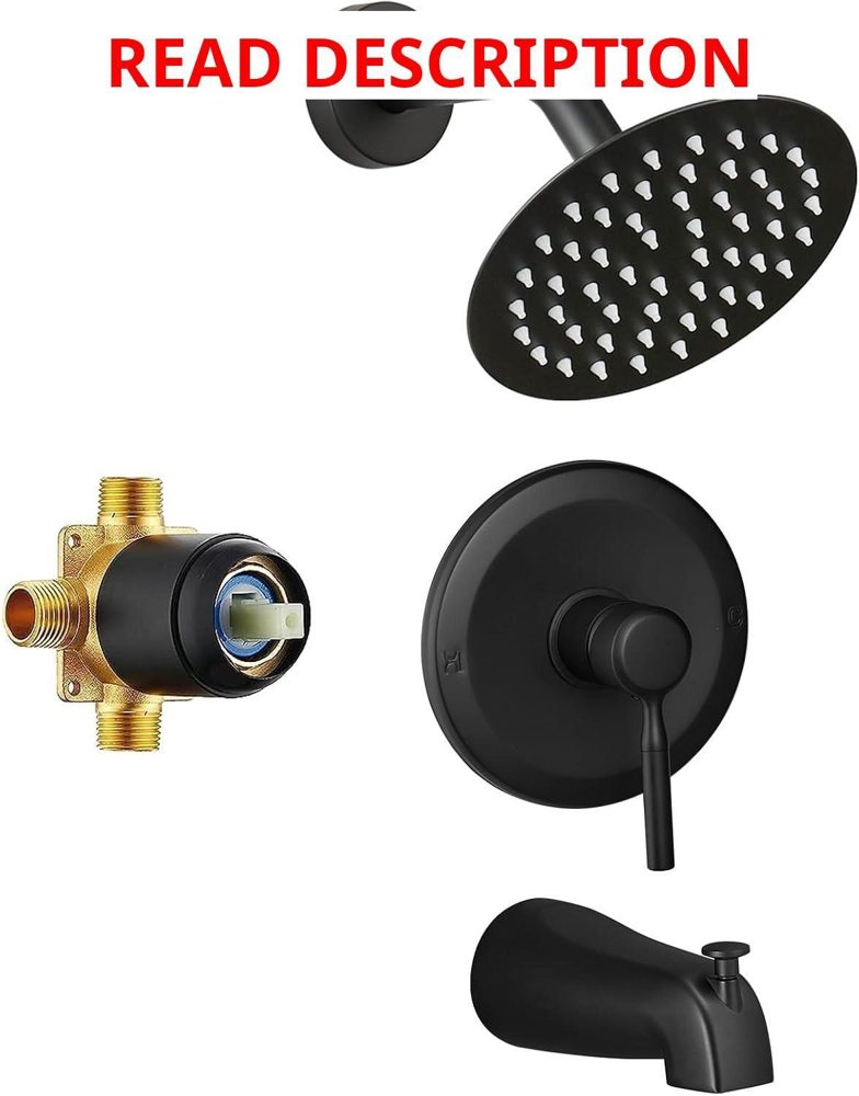 Tub Shower Faucet Set Matte Black