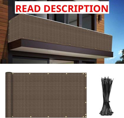 Balcony Privacy Fence Screen 3' x 10' Brown