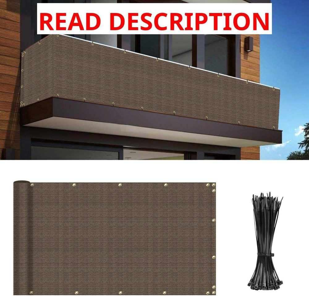 Balcony Privacy Fence Screen 3' x 10' Brown