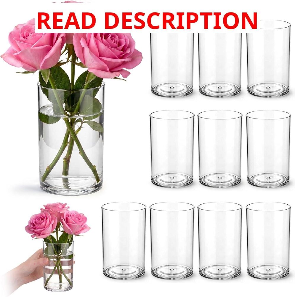 Plastic Vases for Centerpieces 4" Cylinder