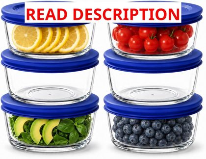 D.M DESIGN MASTER 6 Pack Glass Bowls with Lids