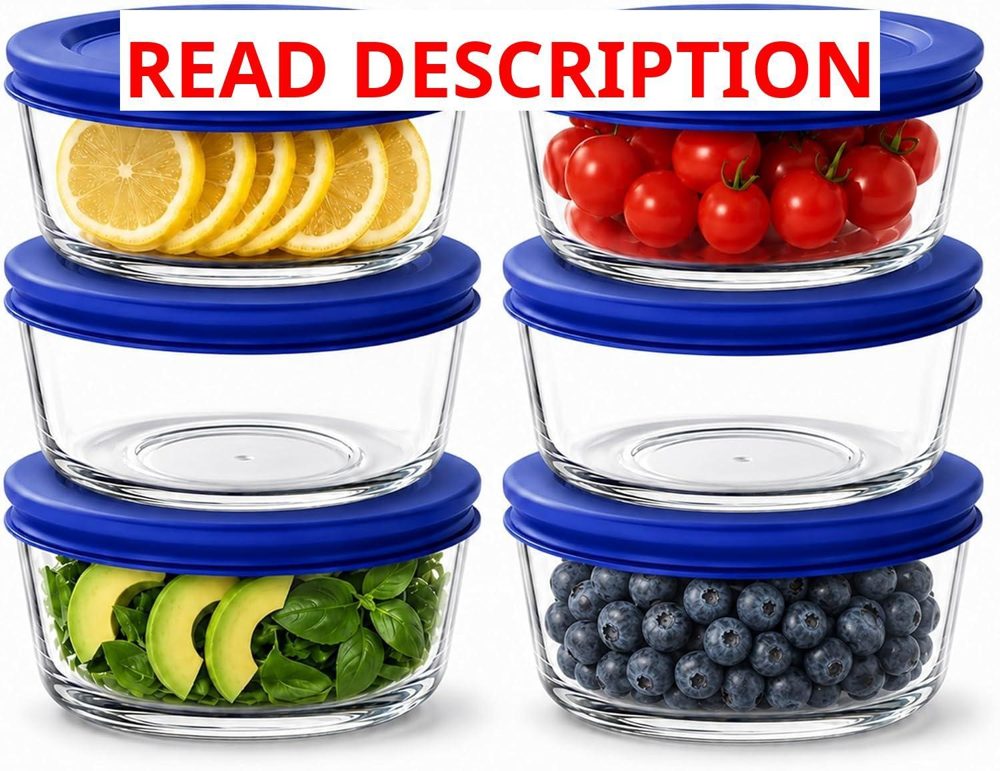 D.M DESIGN MASTER 6 Pack Glass Bowls with Lids
