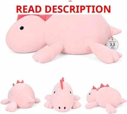 Pink Dinosaur Plush 3.5 lb Weighted Animal