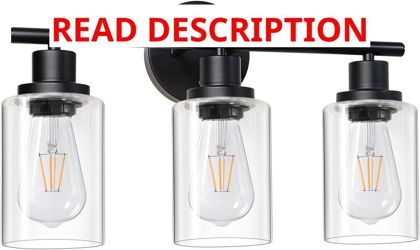 Unicozin Modern 3-Light Vanity Fixture Black