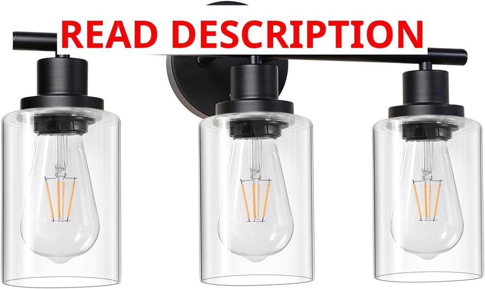 Unicozin Modern 3-Light Vanity Fixture Black
