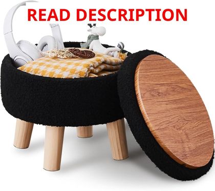 Wimarsbon Velvet Round Ottoman Black
