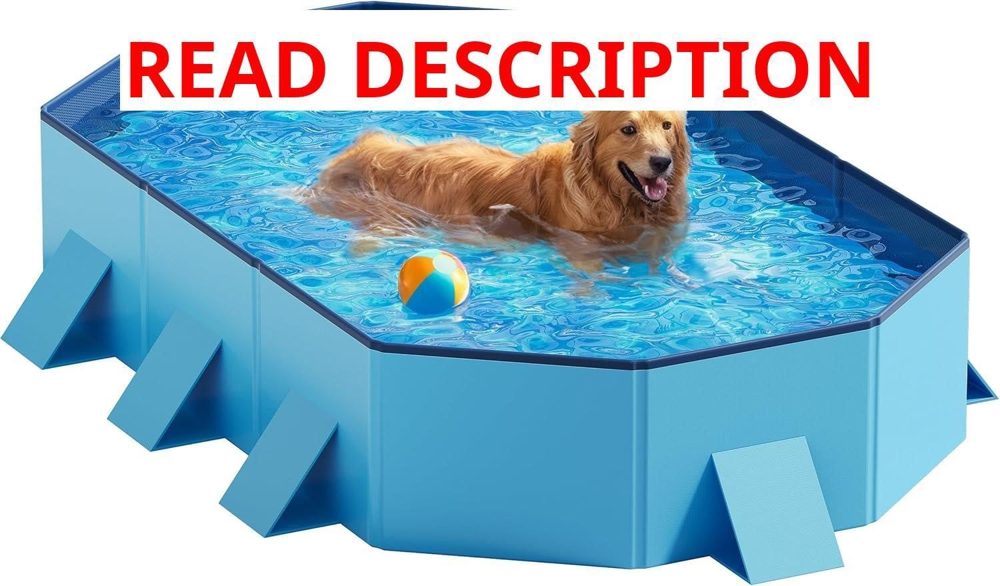 Peteast Large Dog Pool Foldable 71x39x12"