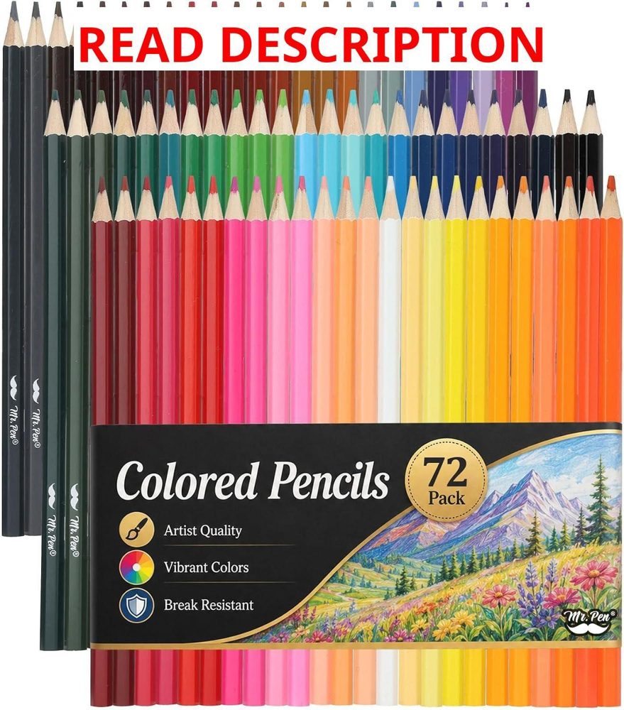Mr. Pen Colored Pencils 72 Pack Pre-Sharpened