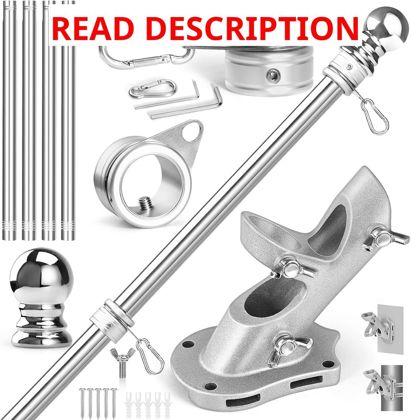 Anovo Flag Pole Kit - 5 ft Stainless Pole