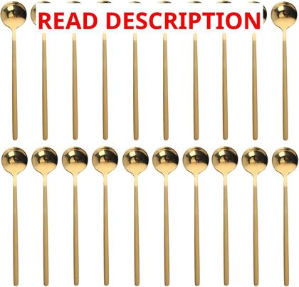 Gold Tea Spoons 5.9" Stainless 20Pcs