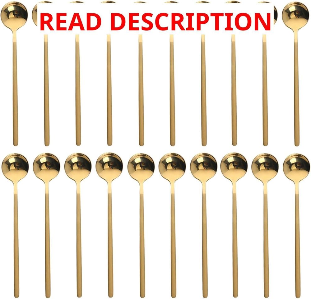 Gold Tea Spoons 5.9" Stainless 20Pcs