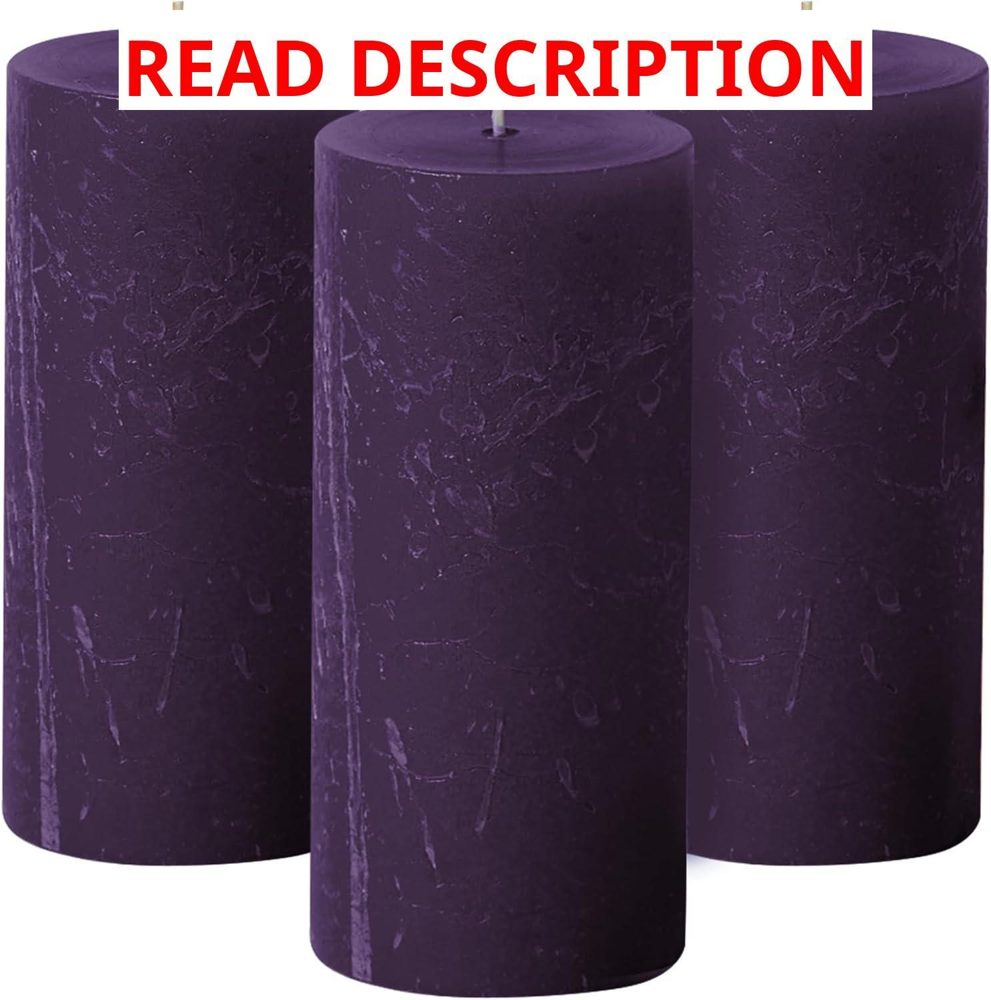 Soson Purple Plum Pillar Candles 3x6 Set of 3