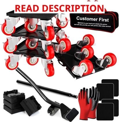 1500 lb Dolly Set 5.3" Platforms Red