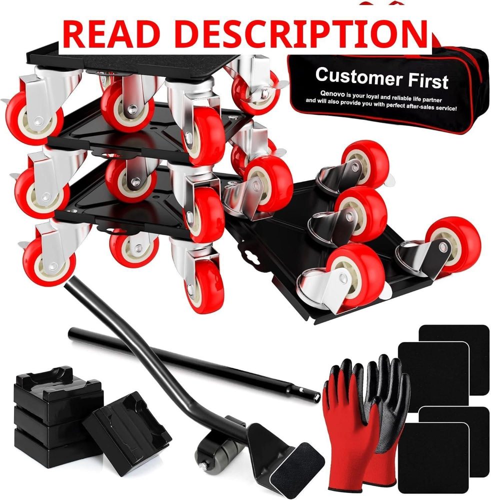 1500 lb Dolly Set 5.3" Platforms Red