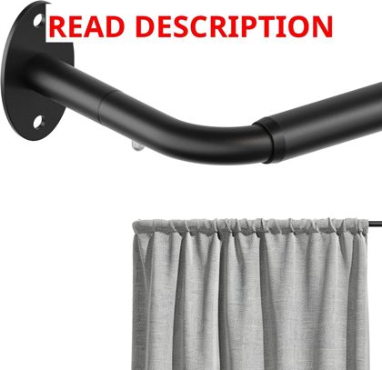 ENJOYBASICS 1 Pc Curtain Rod 28-53" Black