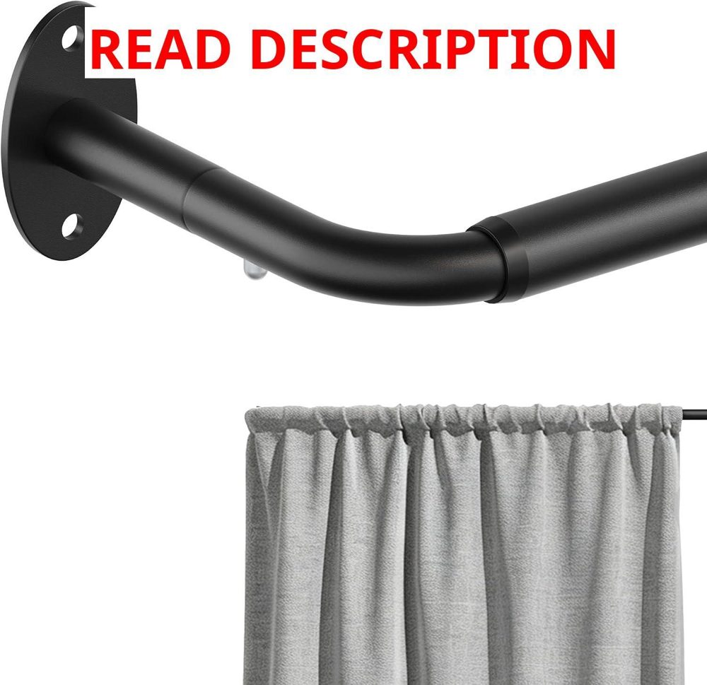 ENJOYBASICS 1 Pc Curtain Rod 28-53" Black