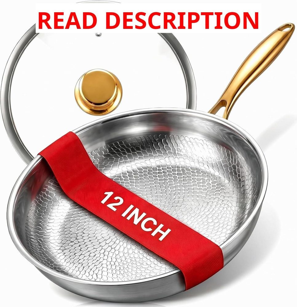 Titanium Pans with Spatula & Lid 12in