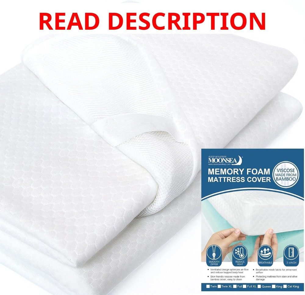 Twin XL Mattress Topper Cover 3-4" with Zipper