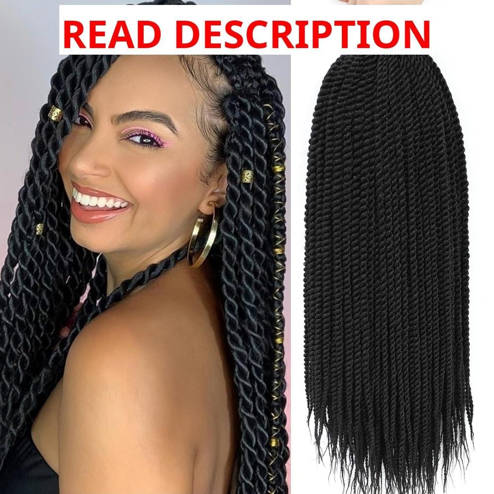BEFUNNY Senegalese Twist Crochet Hair 18" 8P#