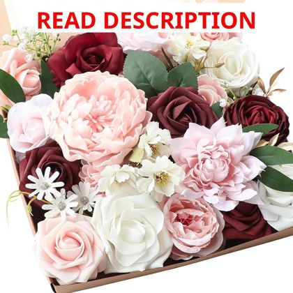 Floroom Burgundy Artificial Flowers Box Set