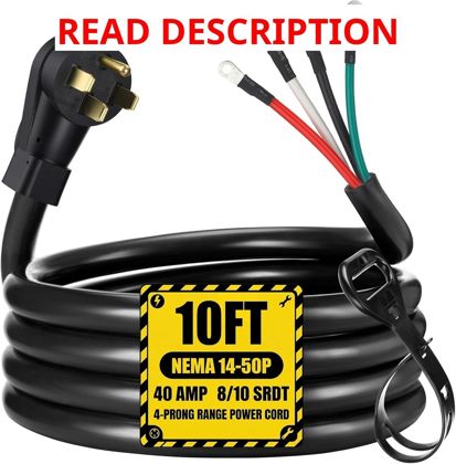 Kanayu 10ft 40A 4-Prong Range Power Cord