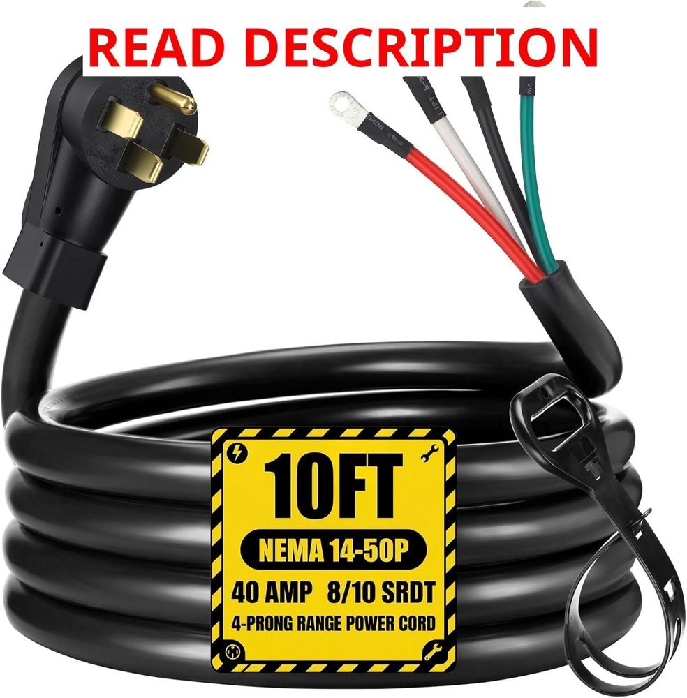 Kanayu 10ft 40A 4-Prong Range Power Cord